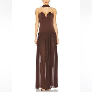 LPA Chocolate Brown Maxi Dress